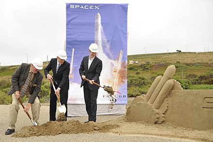 SpaceX breaking ground at Vandenberg AFB SLC-4E in June 2011 for the Falcon Heavy launch pad