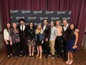 Chein meeting the tenors with her fellow award recipients Oct. 17, 2018.
Photo by Caitlin Chein. 