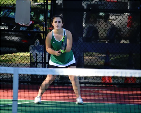 Caroline Balick, singles player for KHS girls tennis team. Picture of courtesy of Chris Nalwasky.