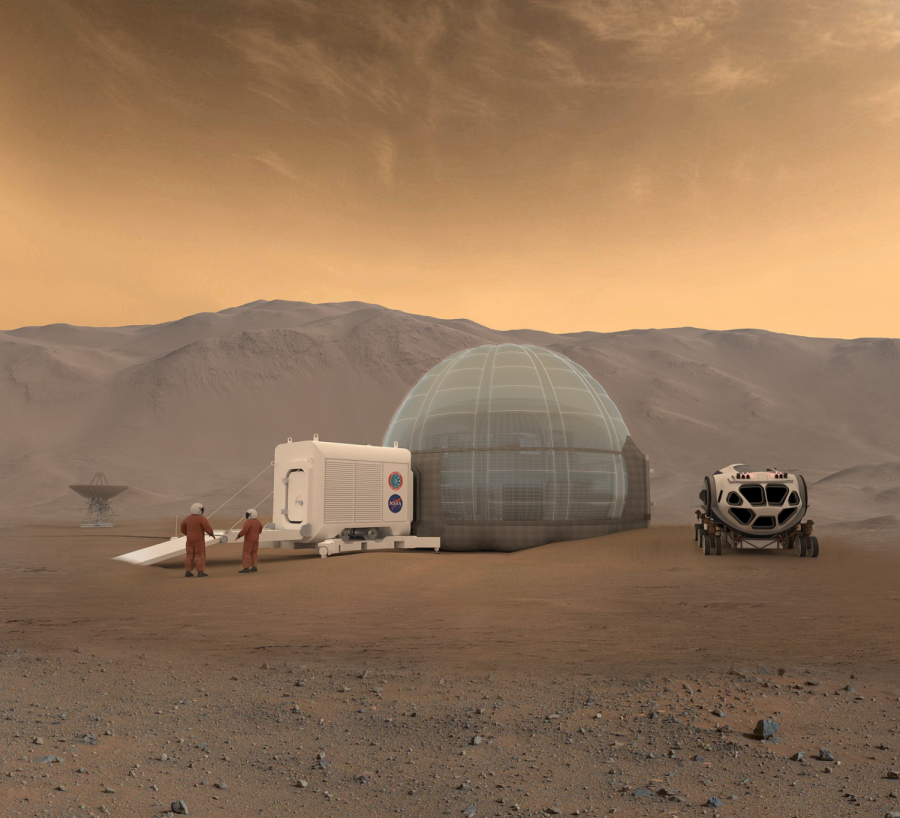 An+artists+conception+of+a+Mars+habitat.