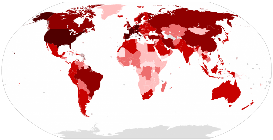 Confirmed cases of Coronavirus per capita.  
