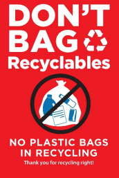 Photo of No Plastic bags graphic provided by Liz Sweedy. 
