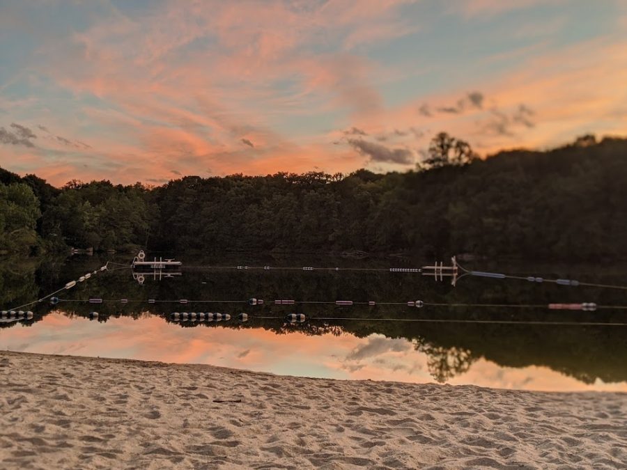 A sunset view of Lake Reality