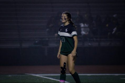 Photo by Stephanie Warnica. Madelyn Kowalsky playing soccer at her last game of the season.