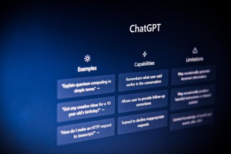 The main menu for the AI app ChatGPT.