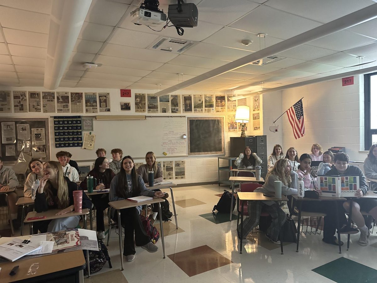 Focused students in Mrs. Elia’s honors psychology class.