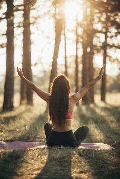 Yoga can be a stress-reducing activity. Yoga can also be done outdoors.