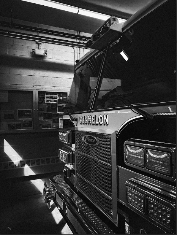 : A Kinnelon fire truck inside the Company 1 firehouse.