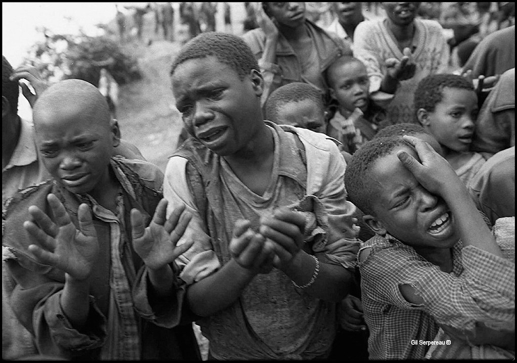 This image shows the kids in the Rwandan Genocide
