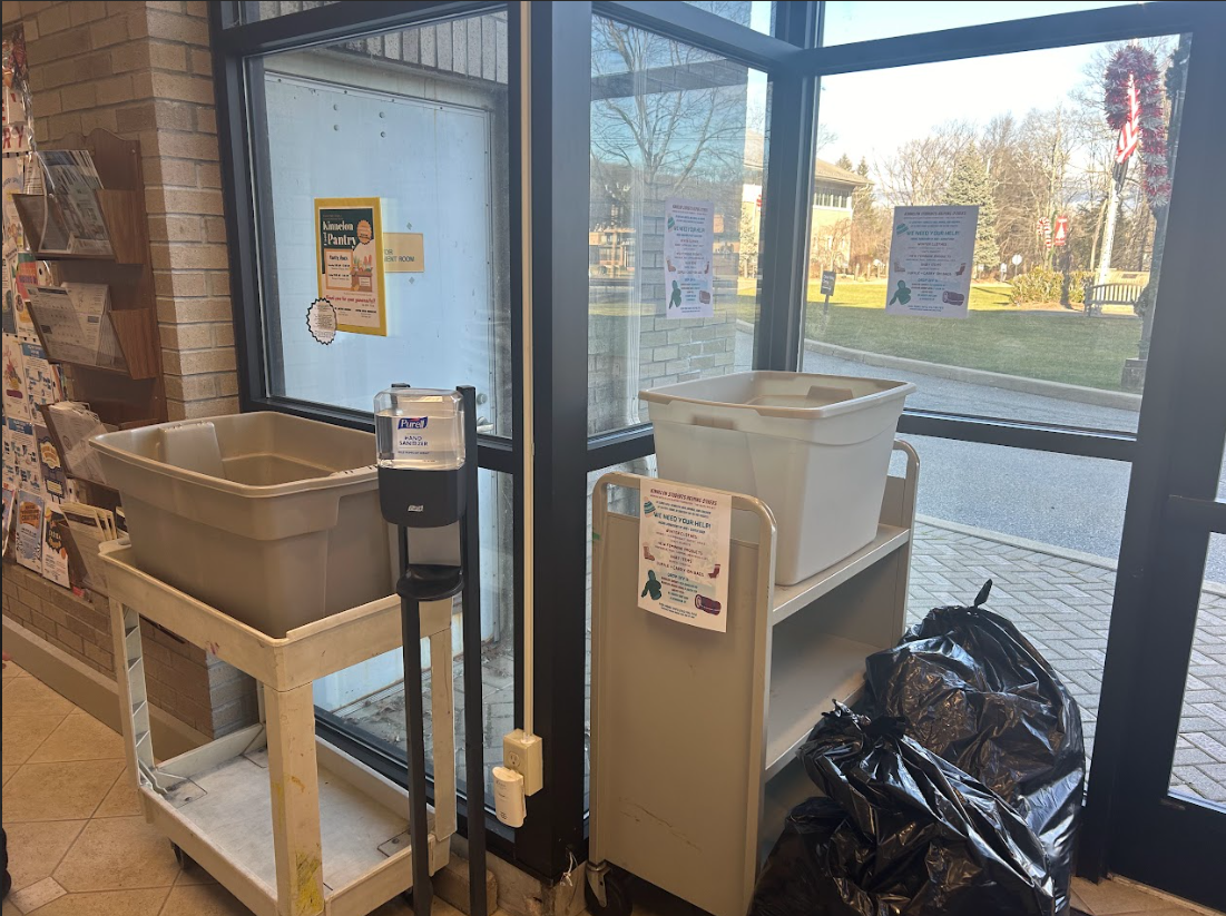 Bins, like these, are generally present in every library in the tri-borough area for collection of year-long clothing/toy drives.