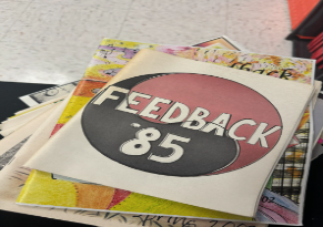 Photo of the Feedback literary magazines created over the years
