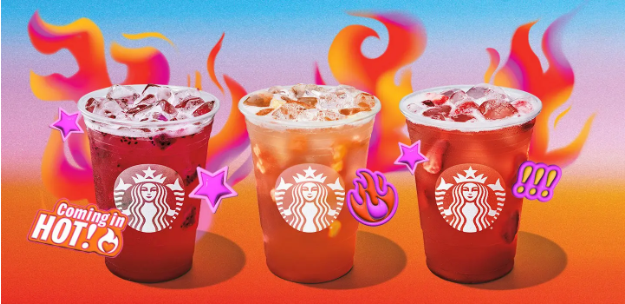 A Photo of the three new spicy refreshers