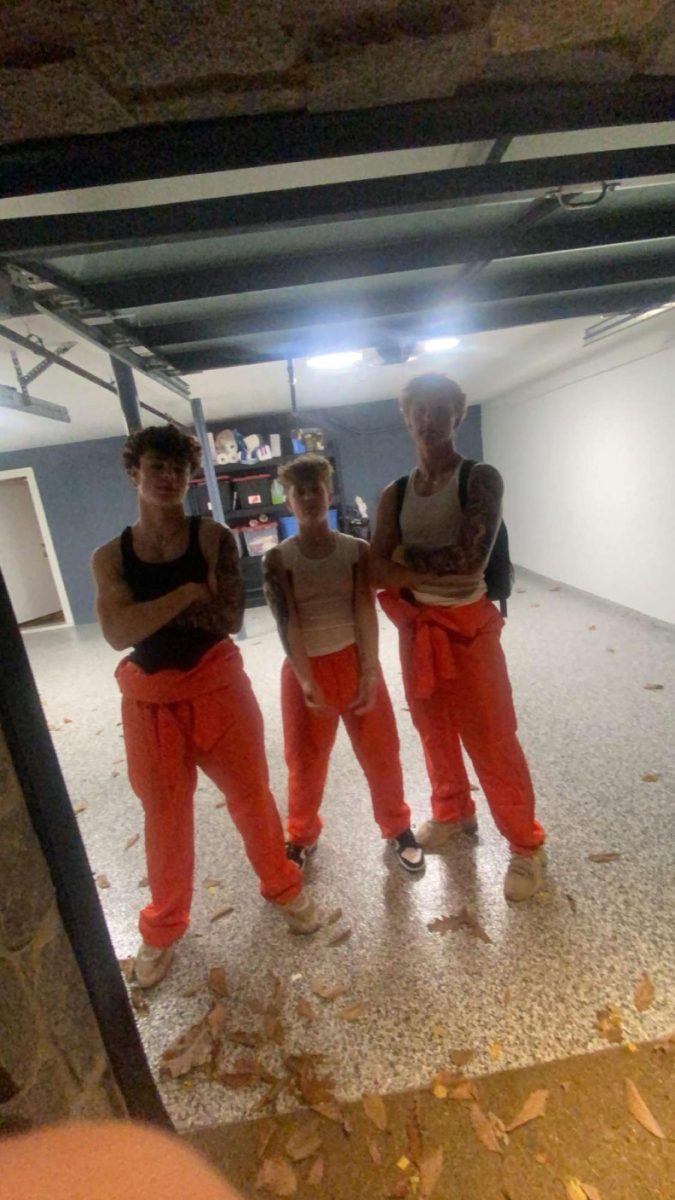 Junior Boys dressed up as Prisoners from last Halloween