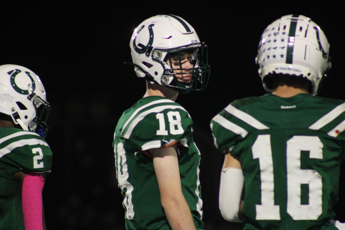 Two Kinnelon seniors on the KHS turf.