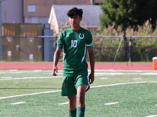 David Loza on the soccer field during a game.