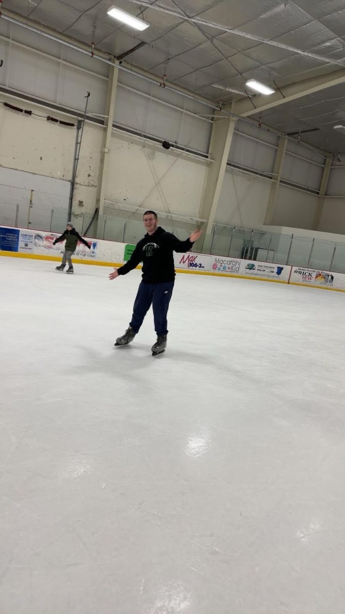 Sophomore Anothony Manna ice skating. 