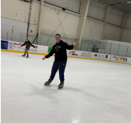 Sophomore Anthony Manna ice skating.