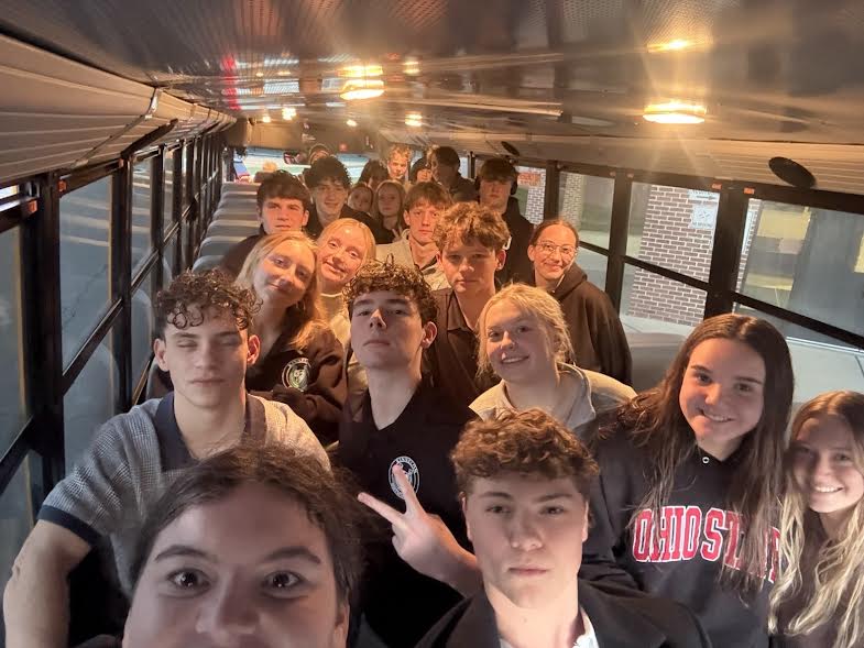 Kswim heads home on the bus after their first swim meet.