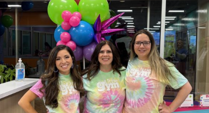 Danielle Sporcic, Catherine Christ, and Jessica Caster from The Little Gym of Florham Park.
