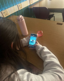 Picture of junior Sofia Solensky scrolling through social media apps 
