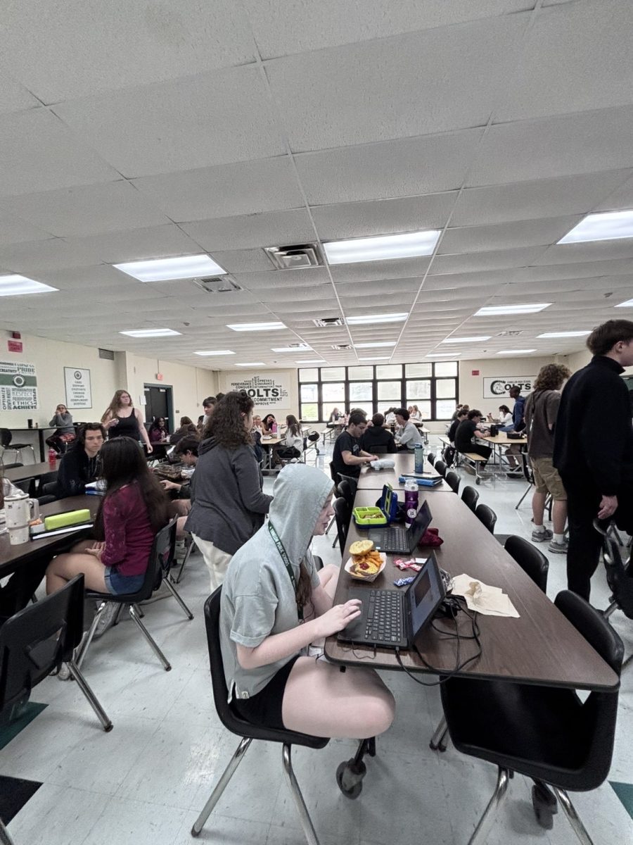 Students walk around one of the cafeterias at KHS.