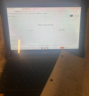 A student uses AI to complete their math homework.