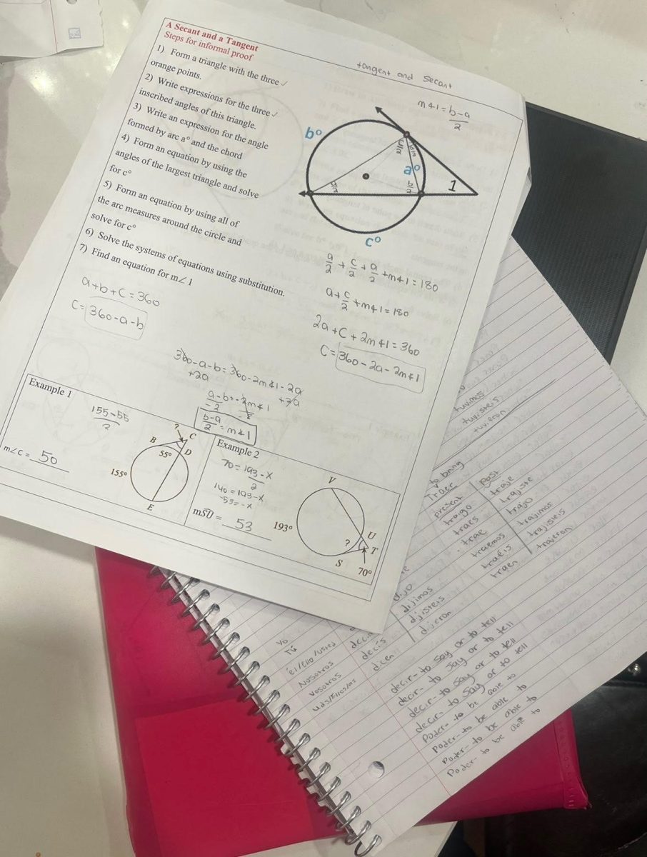 A student reviews their math homework before submission.